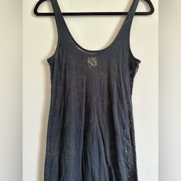 Intimately Free People Dark Grey/Black Sheer Printed Bodycon Mini Dress Size M - Picture 3 of 8